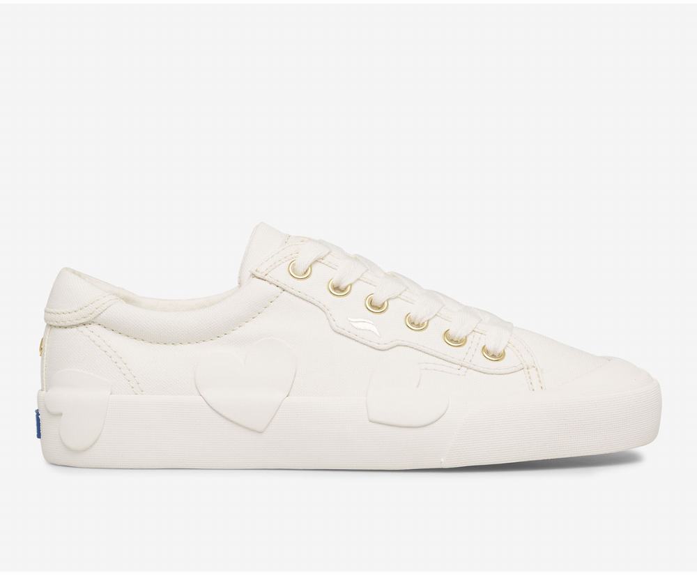 Women's Keds x kate spade new york Crew Kick Rubber Applique Sneakers White 3157860IB - South Africa